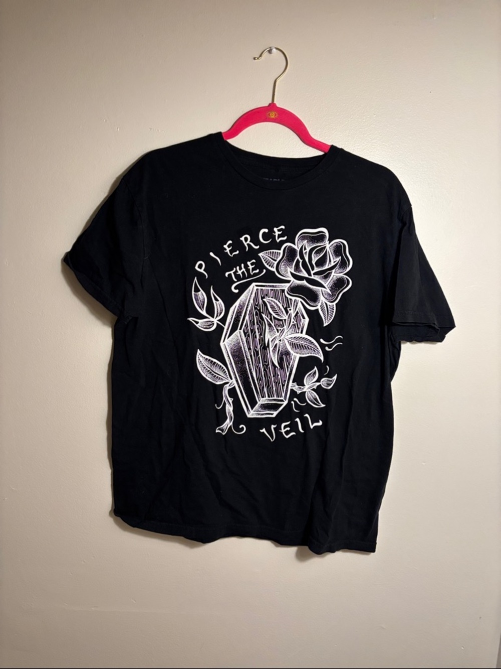 Black Graphic Tee — Piercetheveil Coffin & Rose Design